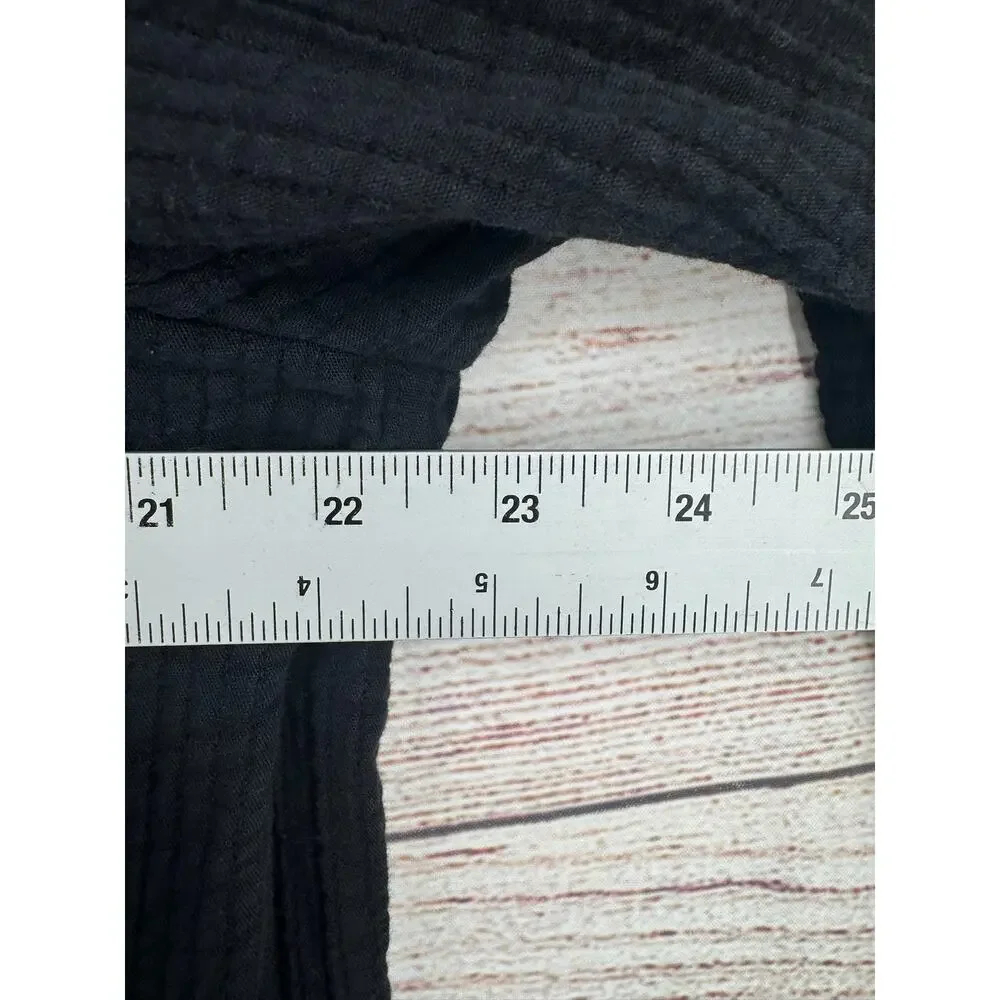Free People Textured Double Breasted Blazer Womens Large‎ Black 2 Button Lined